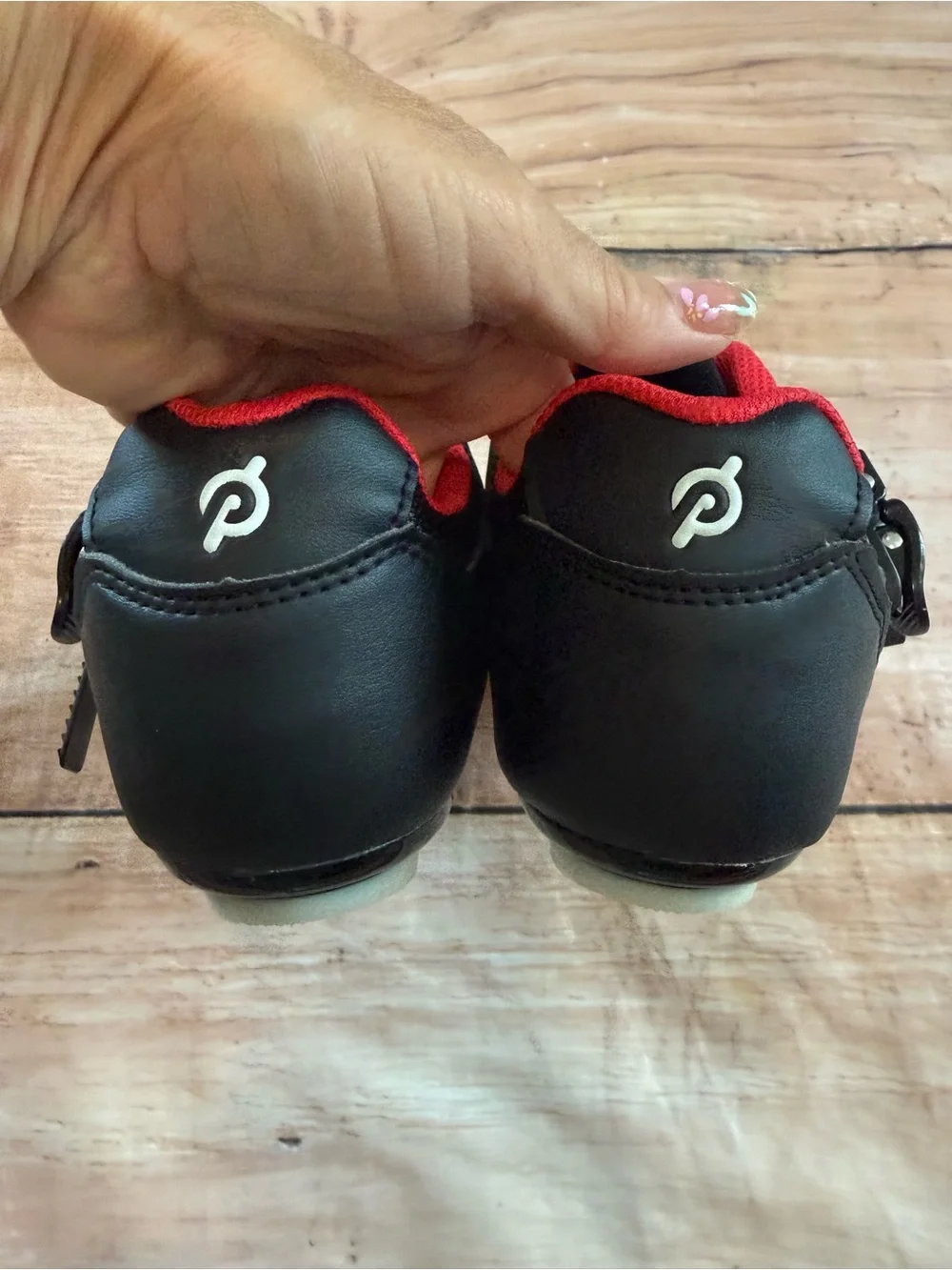 Peloton Cycling Shoes with Cleats Size 38 / Women's 7 Black Red White- Excellent